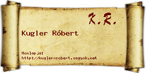 Kugler Róbert névjegykártya